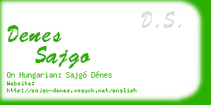 denes sajgo business card