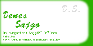 denes sajgo business card